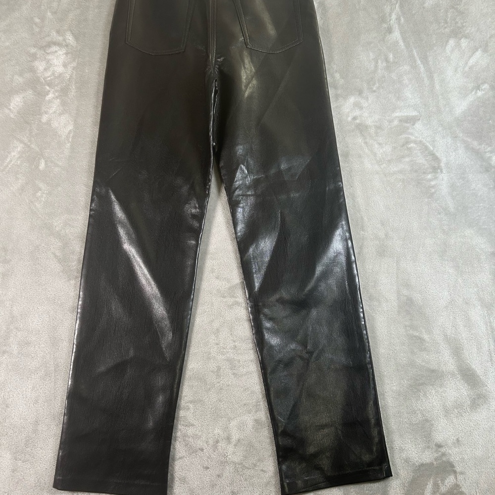 Aritzia Wilfred Sleek Black Straight Leg faux leather Jeans - Picture 11 of 11